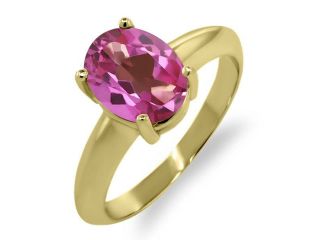 2.30 Ct Oval Pink Mystic Topaz 18K Yellow Gold Ring 9x7 mm