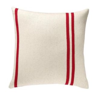 Home Decorators Collection 18 in. Red Asymmetrical Stripes Square Pillow 6643510100