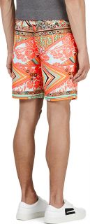 msgm coral tapestry print bermuda shorts 440 usd view details tailored