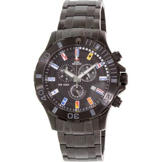 Swiss Precimax Mens Armada Pro Black Dial Swiss Chronograph Watch