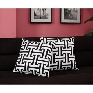 Dorel Home Products Accent Pillows, Set of 2, Black and White Geo
