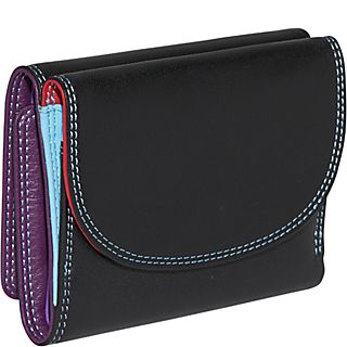 BelArno Trifold Multi Color Wallet in Black Rainbow Combination
