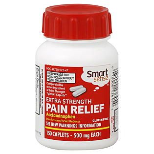Smart Sense  Pain Relief, Extra Strength, 500 mg, Caplets, 150 caplets
