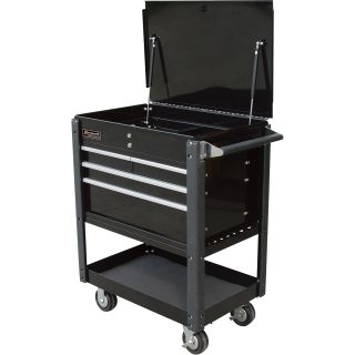 Homak 4-Drawer Industrial Service Cart — Black, Model# BK06032000  Work Carts