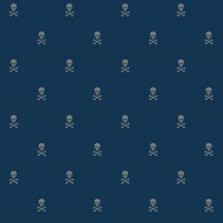 The Wallpaper Company 8 in. x 10 in. Blue Skull and Cross Bones Wallpaper Sample WC1285318S