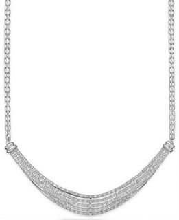 Diamond Curved Bar Necklace in Sterling Silver (1/2 ct. t.w