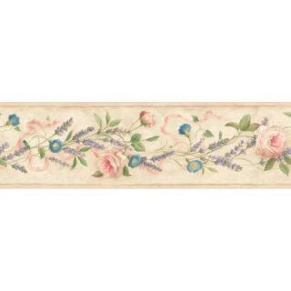 The Wallpaper Company 8 in. x 10 in. Multicolored Floral Trail Border Sample WC1281822S