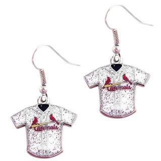 MLB St. Louis Cardinals Glitter Jersey Earrings Gift Set