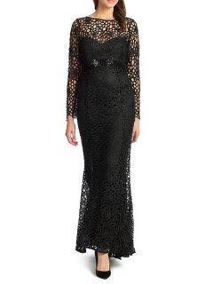 Ariella dakota longsleeve lace evening gown Black