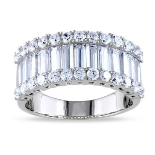 Miadora Sterling Silver Channel set Cubic Zirconia Anniversary Ring