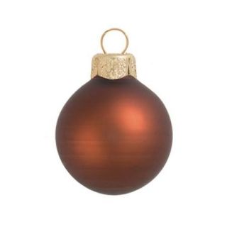 40ct Matte Chocolate Brown Glass Ball Christmas Ornaments 1.25" (30mm)