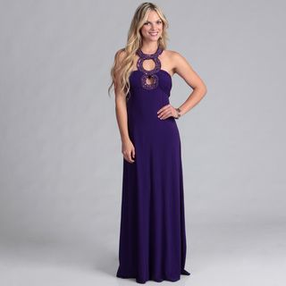 Institute Liberal Purple Beaded Neck Formal Dress   Shopping