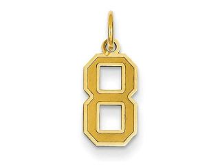 14k Small Satin Number 8 Charm