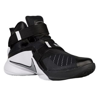 Nike Zoom Soldier 9   Mens   Basketball   Shoes   James, LeBron   Black/White/Anthracite/Metallic Silver