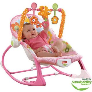 Fisher Price Infant to Toddler Rocker Sleeper, Pink Bunny Pattern