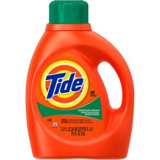 Tide Mountain Spring Scent Liquid Laundry Detergent, 48 Loads 75 oz
