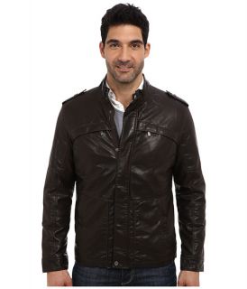 perry ellis faux leather four pocket jacket