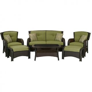 Strathmere 6 piece Deep Seating Patio Set with Cushions and Coffee Table   7362256