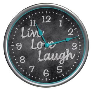 Westclox 12 Round Inspirational Live Love Laugh Wall Clock   Home