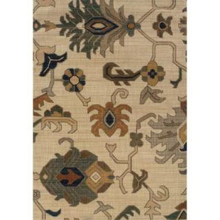 Indoor Ivory and Grey Tribal Print Area Rug (3'10 X 5'5)
