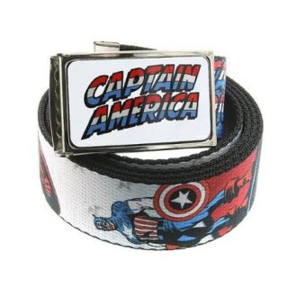 1928 Marvel Men's Captain America Superhero Written Logo Graphic Web Belt 13693