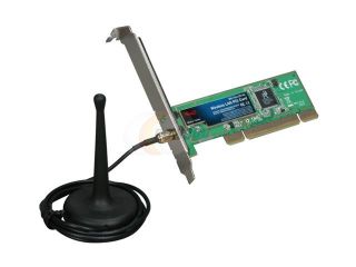 Rosewill RNX G300EX Wireless Card IEEE 802.11b/g PCI Up to 54Mbps Data Rates 64/128bit WEP WPA WPA2 802.1x, 802.11i, AES, TKIP with 100cm cable external 2 dBi Antenna
