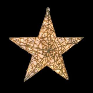 Brite Star 19 in. Battery Operated 20 Light LED Spun Glitter Gold Star Silhouette 48 218 00