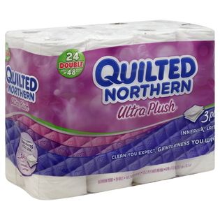 Quilted Northern Ultra Plush Bathroom Tissue, Double Rolls, 3 Ply, 24