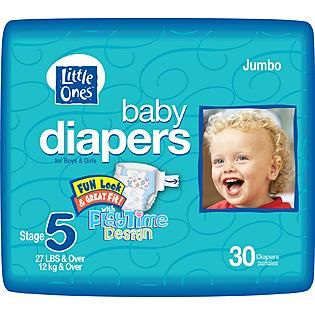 Little Ones  Baby Diapers For Boys & Girls, Size 5 (27 lb & Over), Fun