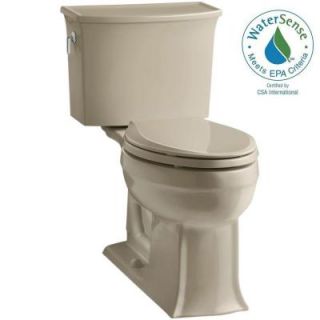 KOHLER Archer Comfort Height 2 piece 1.28 GPF Elongated Toilet with AquaPiston Flushing Technology in Mexican Sand K 3551 33