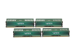 Patriot Viper 3 16GB (4 x 4GB) 240 Pin DDR3 SDRAM DDR3L 1600 (PC3L 12800) Desktop Memory Model PV316G160LC9QKG