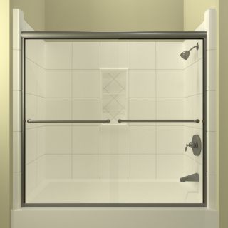 Arizona Shower Door Euro 56 in to 60 in W x 57.5 in H Brushed Nickel Sliding Shower Door