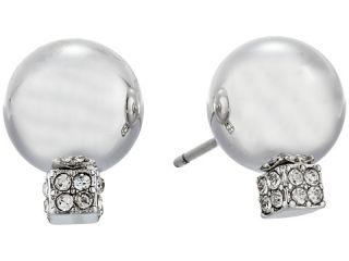 Vince Camuto Pave Ball Stud W Cry Earrings Light Rhodium Crystal