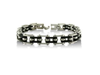 Stainless Steel and Carbon Fiber Men's Bracelet 8"