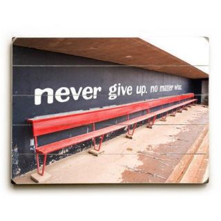 Artehouse LLC 'Never Give Up' by Lisa Weedn Photographic Print on Plaque
