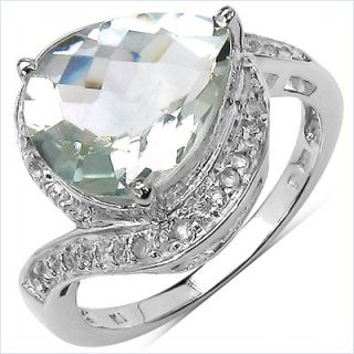 JewelzDirect 925 Sterling Silver Trillion Cut Amethyst Halo Ring
