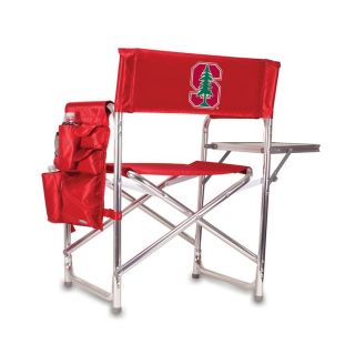 Picnic Time 1 Indoor/Outdoor Aluminum Metallic Stanford Cardinal Standard Folding Chair