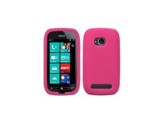 Hot Pink Silicone Gel Skin Phone Case Protector for Nokia Lumia 710