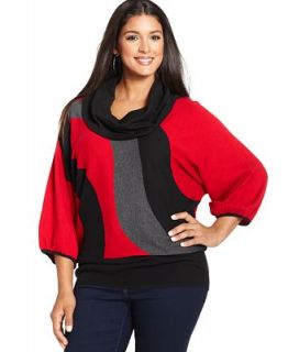 Style&co. Plus Size Cowl Neck Colorblock Sweater   Sweaters   Plus