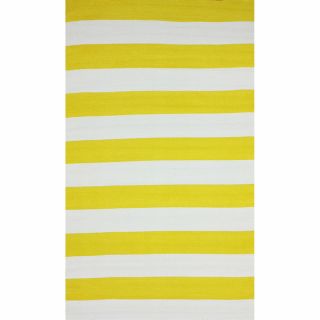 nuLOOM Flatweave Indoor/ Outdoor Reversible Thick Striped Yellow Rug
