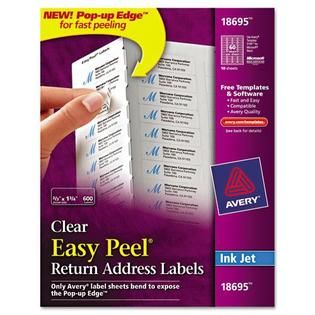 Avery Easy Peel Clear Mailing Labels   Office Supplies   Office