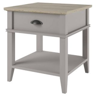 Ameriwood End Table with Drawer   Sharkey Grey and Laguna Oak