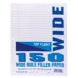 Top Flight  Filler Paper, Wide Rule, 150 sheets