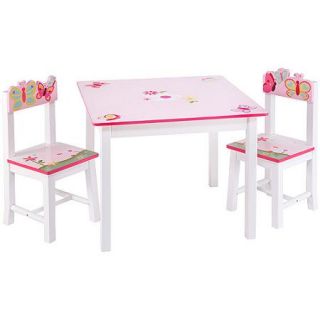 Guidecraft Butterfly Buddies Table and Chairs Set, Pink
