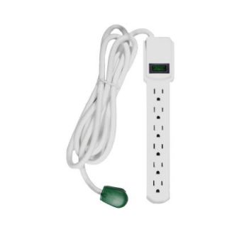 Power By Go Green 6 Outlet Surge Protect with 6 ft. Heavy Duty Cord   Black GG 16106MS