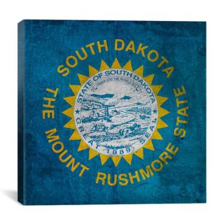 Flags South Dakota Grunge Graphic Art on Canvas