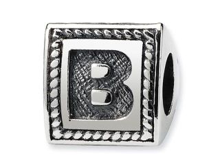 Sterling Silver Reflections Letter B Triangle Block Bead