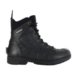 BOGS Turf Stomper Steel Toe Men 7 in. Size 10 Black Waterproof Rubber Ankle Boots 71401ST 001 10