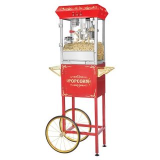 Great Northern Popcorn Red Foundation Popcorn Popper Machine Cart, 8