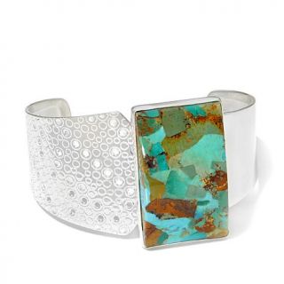 Jay King Kingman Turquoise Sterling Silver Asymmetrical Cuff Bracelet   7643519